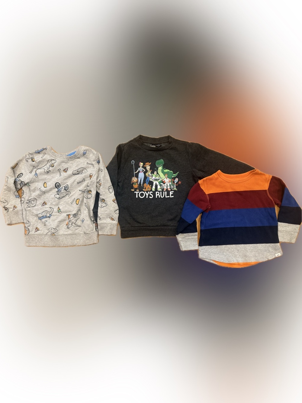 4T Boys 3 piece set: Toy Story, Dinosaur, GAP striped